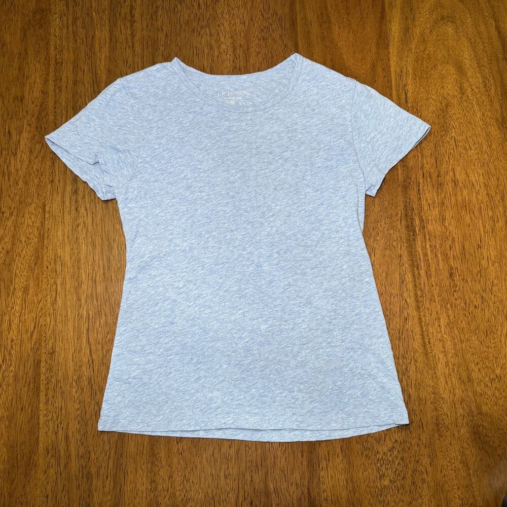 J by J Crew Studio Tee Womens M Light Blue Heather Short Sleeve Crewneck T Shirt